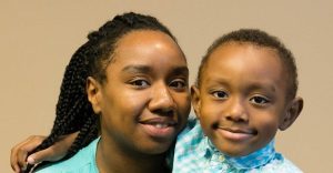close-up mother & son